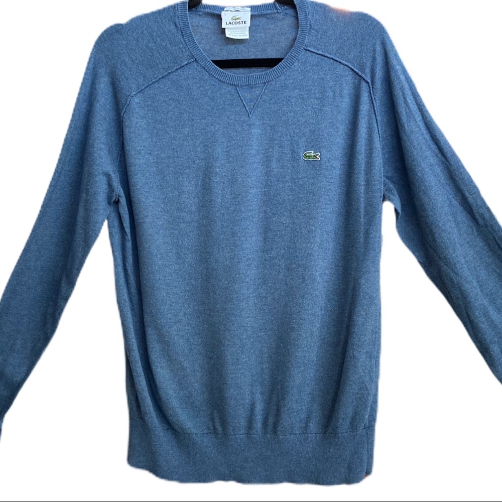 Lacoste Blue Cotton Cashmere Pullover Sweater